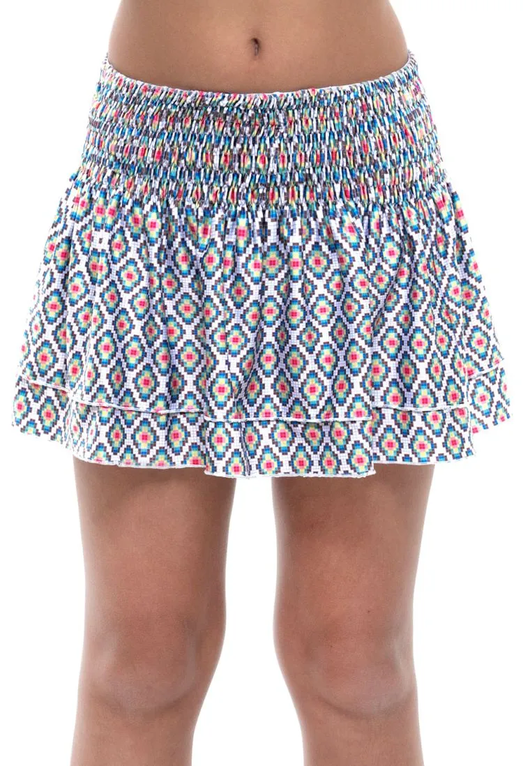 Lucky in Love Square Are You? Smocked Skirt Girls Lucky in Love Square Are You? Smocked Skirt Girls