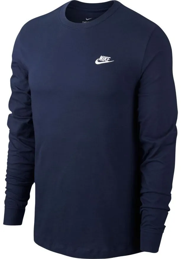 Nike Sportswear Club Tee LS - midnight navy/white