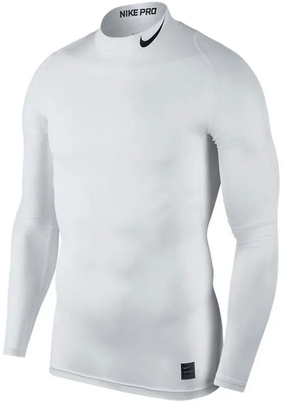 Nike Pro LS Comp Top Mock - white/black/black