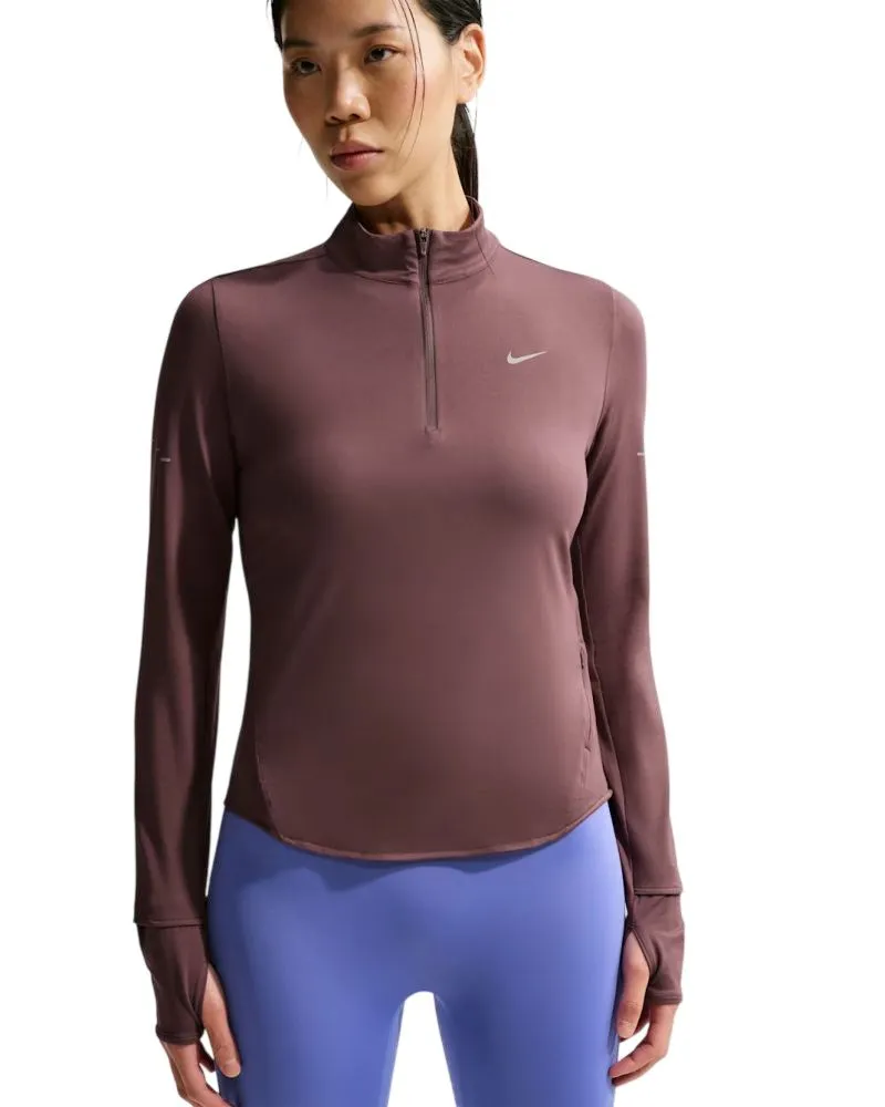 Nike Dri-Fit Swift UV 1/4-Zip Running - brown/reflective silver Nike Dri-Fit Swift UV 1/4-Zip Running - brown/reflective silver