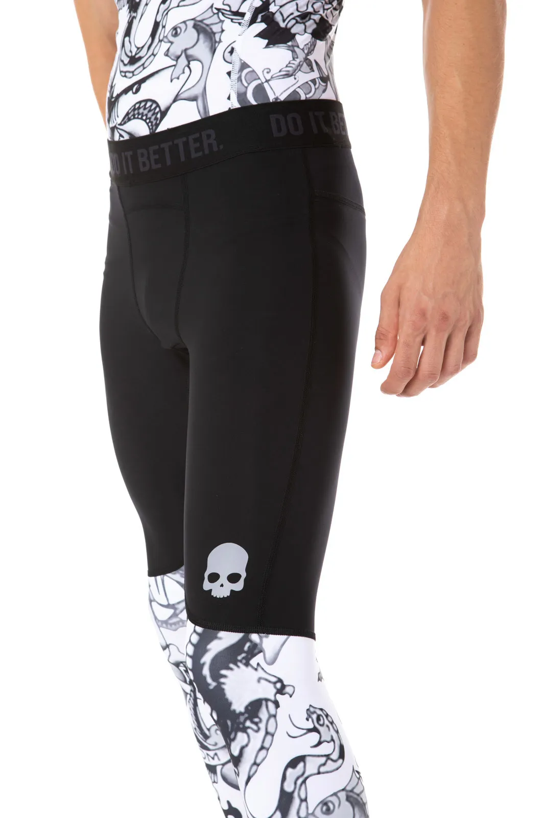 Hydrogen Printed Leggings Man - grey