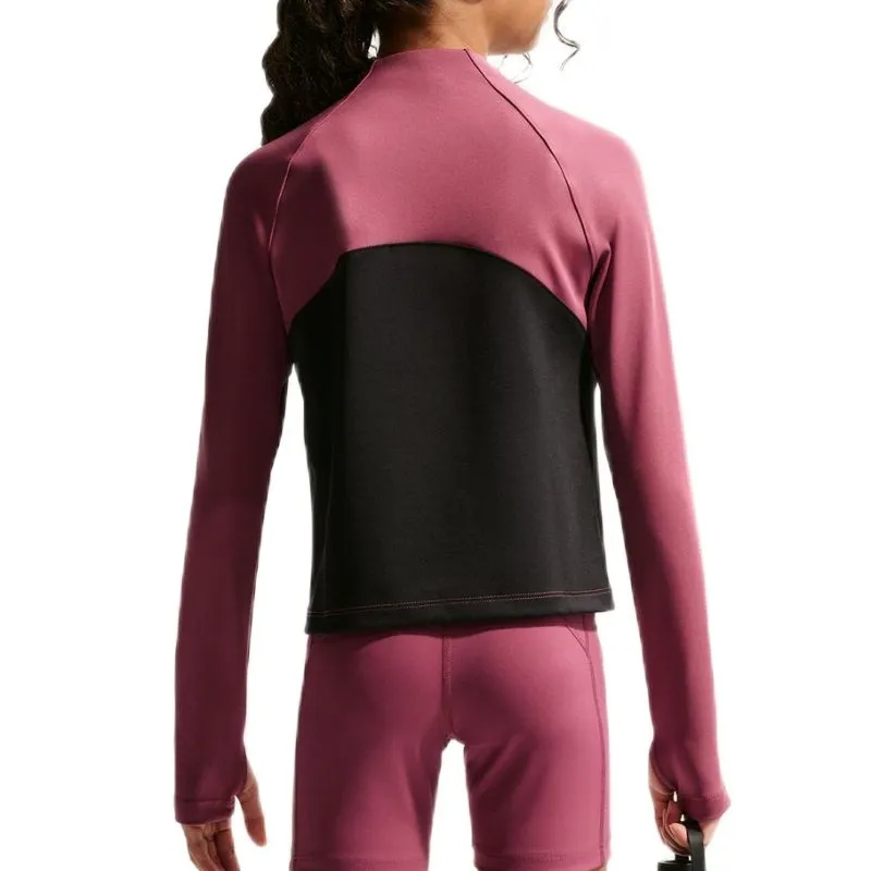 Nike Kids Pro Dri-Fit Half Zip Long Sleeve - pink smoke/black/white