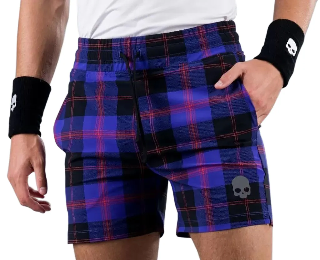 Hydrogen Tartan Shorts - purple/black