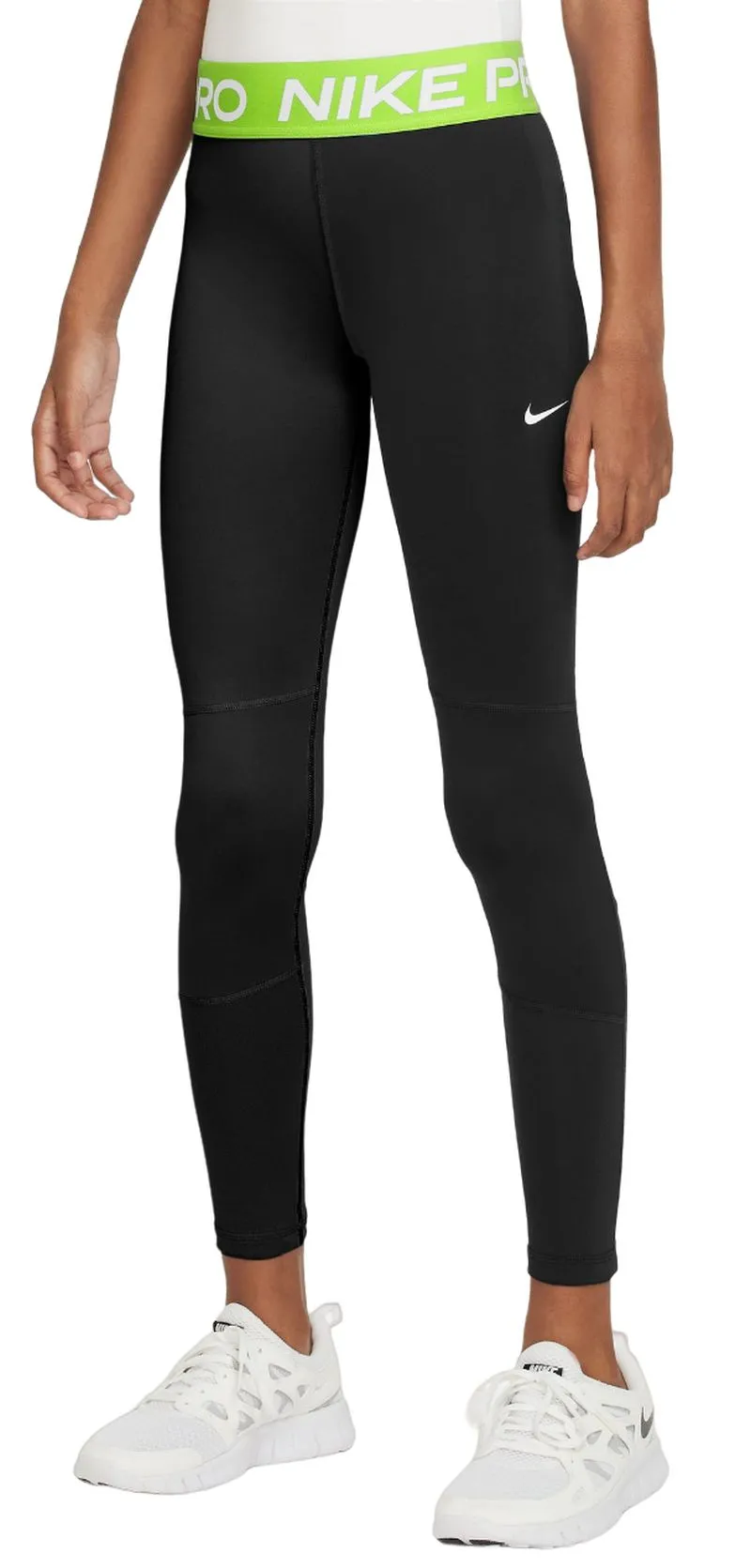 Nike Girls Pro Dri-Fit - black/volt/white