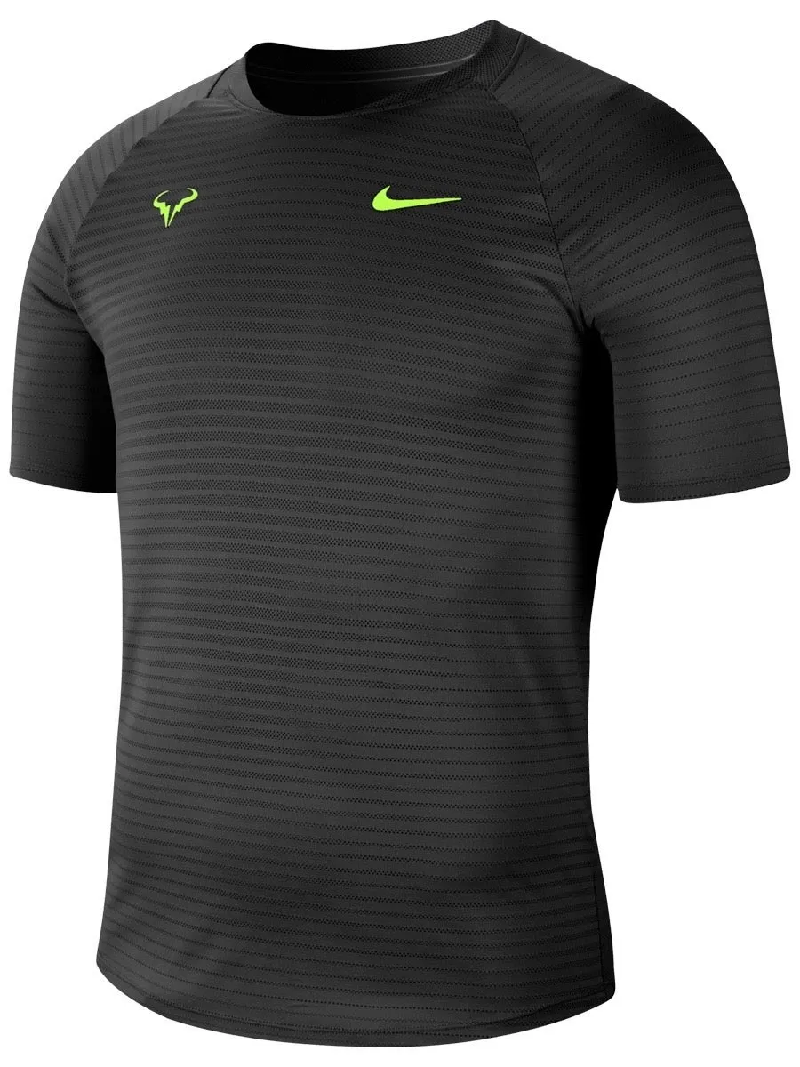 Nike Court Rafa Aeroreact Top SS Slam - black/volt
