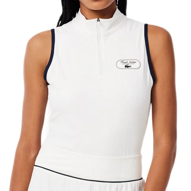 Lacoste Ultra Dry Badge Accent Tennis Heritage - white/navy blue