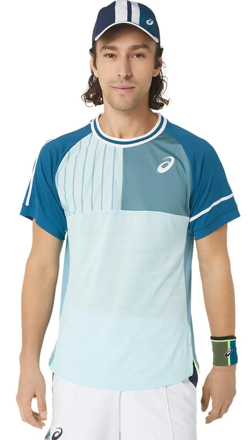 2041A271_405_GM_FT_GLB Asics Match Short Sleeve Top - aquamarine