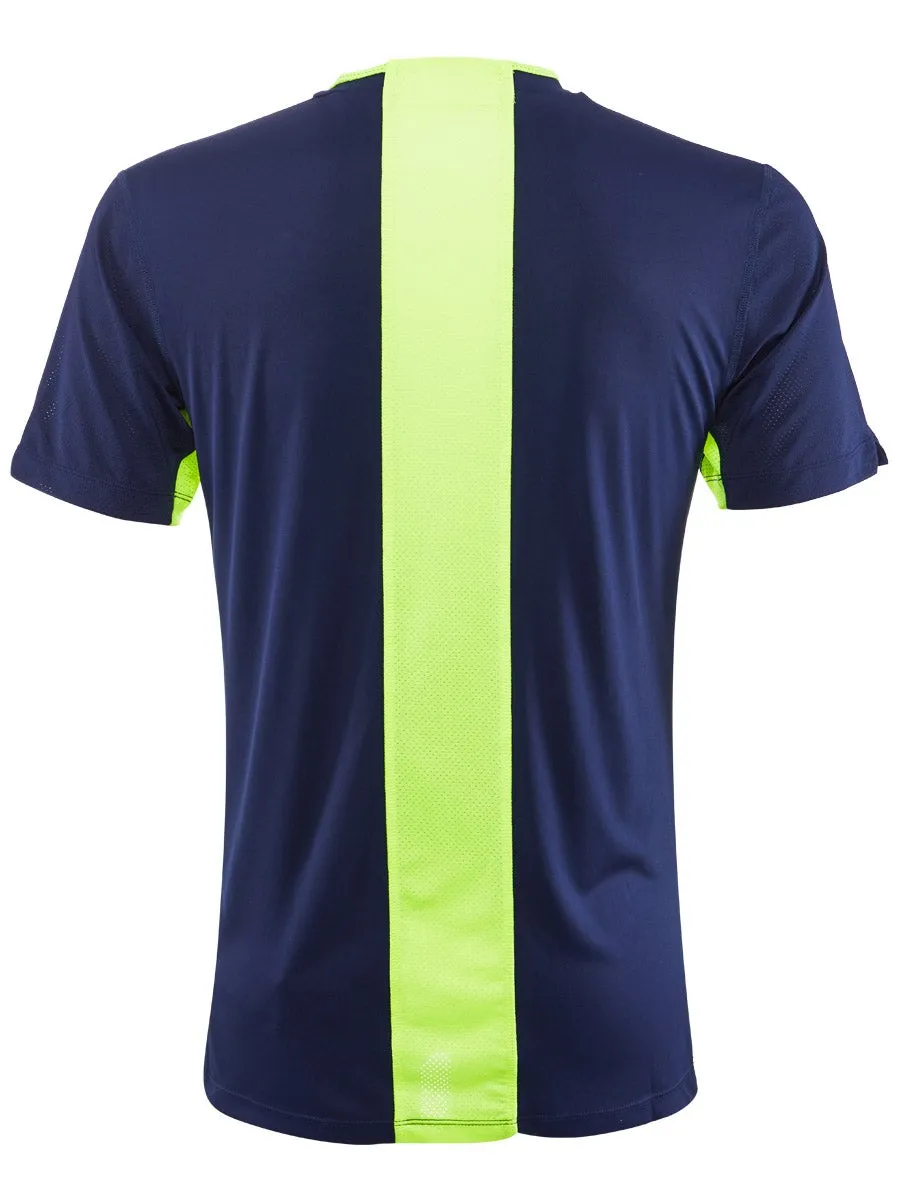 Asics Club M SS Tee New - peacoat/safety yellow