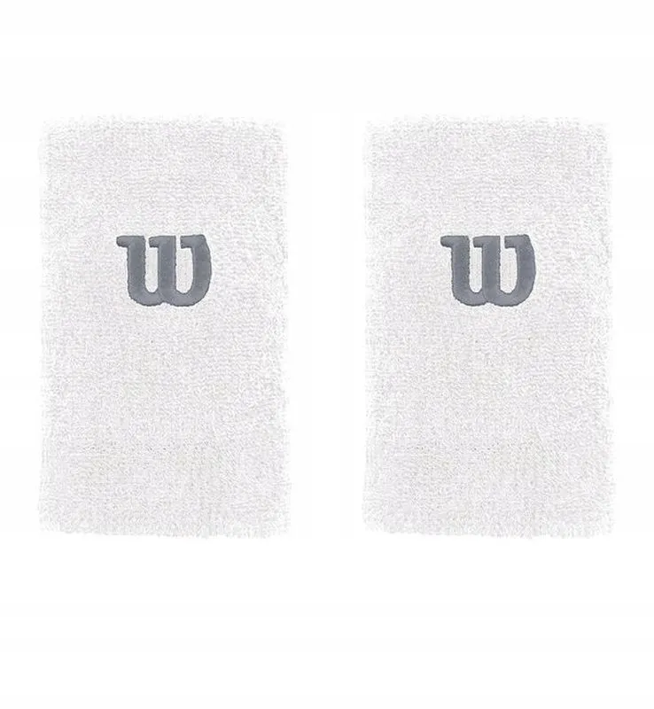 Wilson Extra Wide W Wirstband - white/white/trade winds