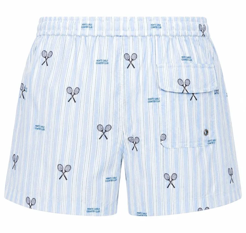 Monte-Carlo Country Club MCCC Crossed Rackets Boxer - white/light blue