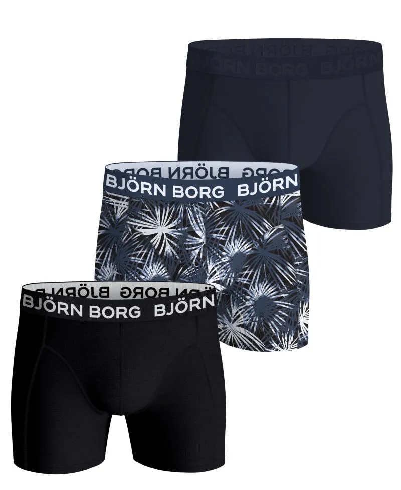Björn Borg Cotton Stretch 3P - navy/print Björn Borg Cotton Stretch 3P - navy/print