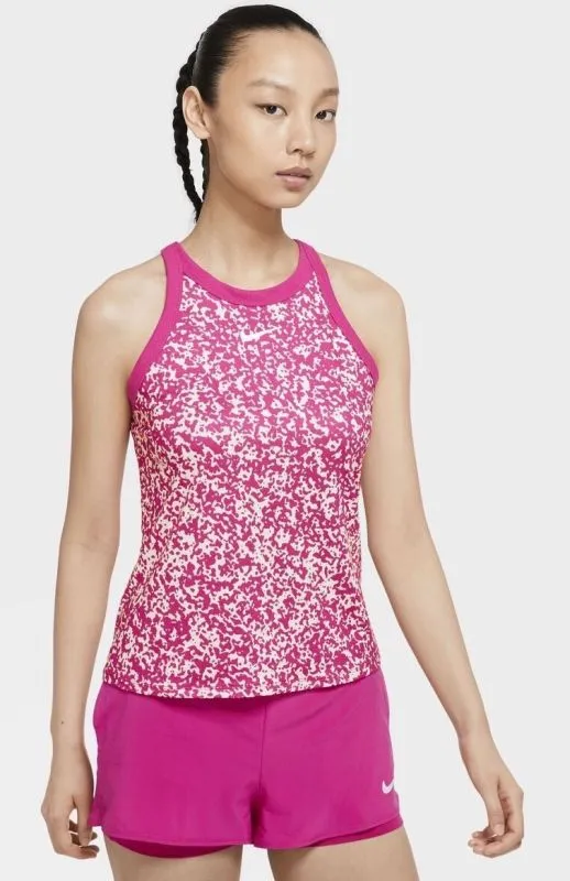 Nike Court Women Dry Tank Printed - vivid pink/white