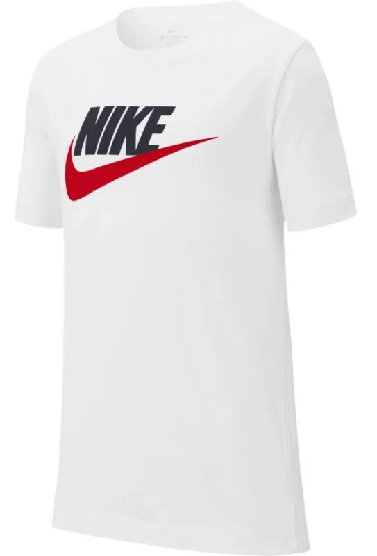 Nike Swoosh Tee Futura Icon TD - white/obsidian/university red