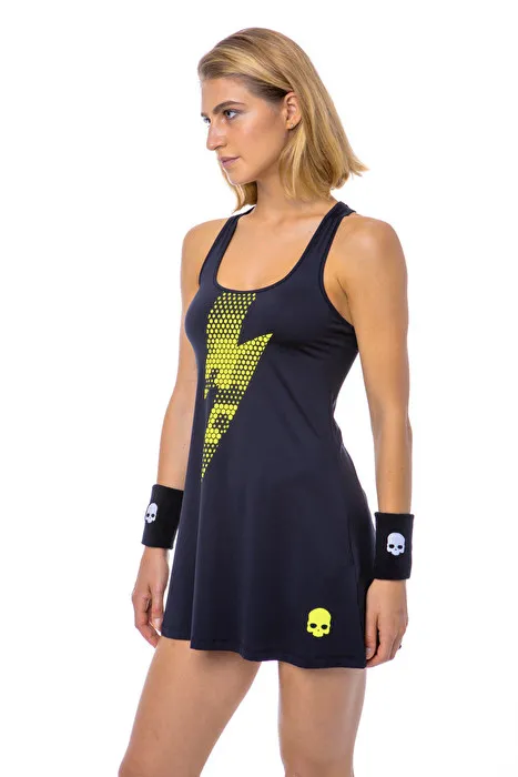 Hydrogen Tech Thunderbolt Dress - black/yellow fluo