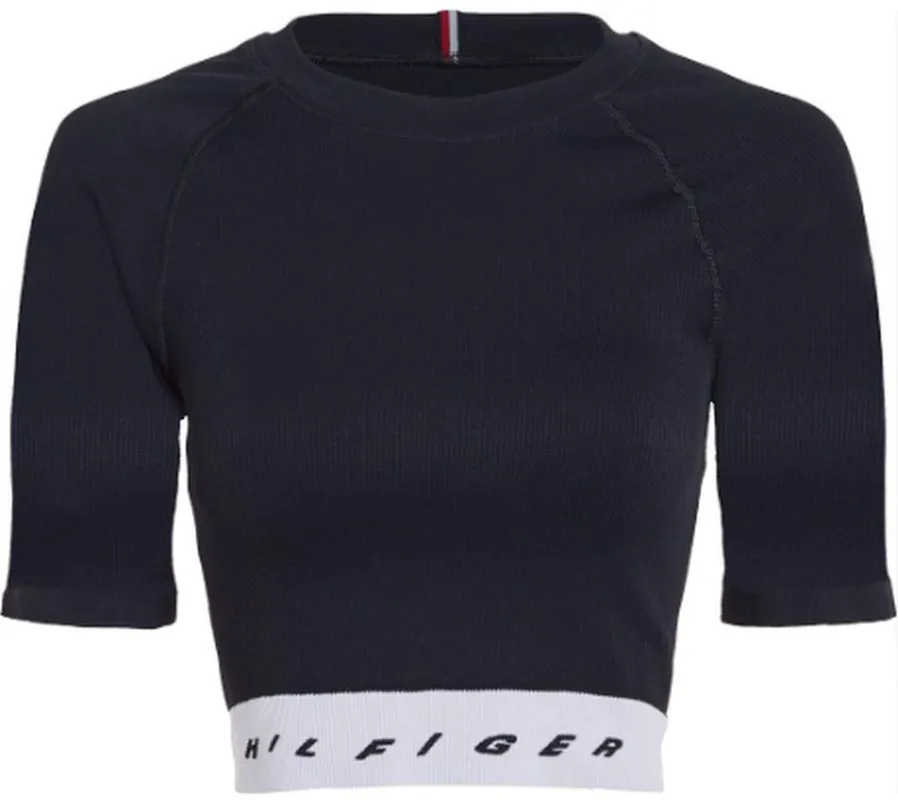 fcdfd Tommy Hilfiger Slim Seamless Cropped SS Tee - desert sky