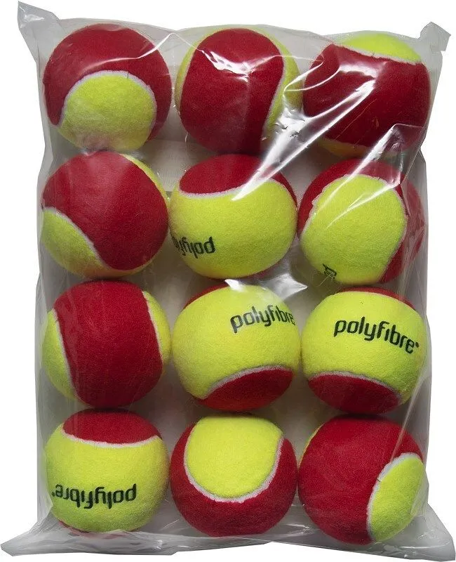 PolyfibreRedStage Polyfibre Stage 3 Red Presureless Tennisballs 12B