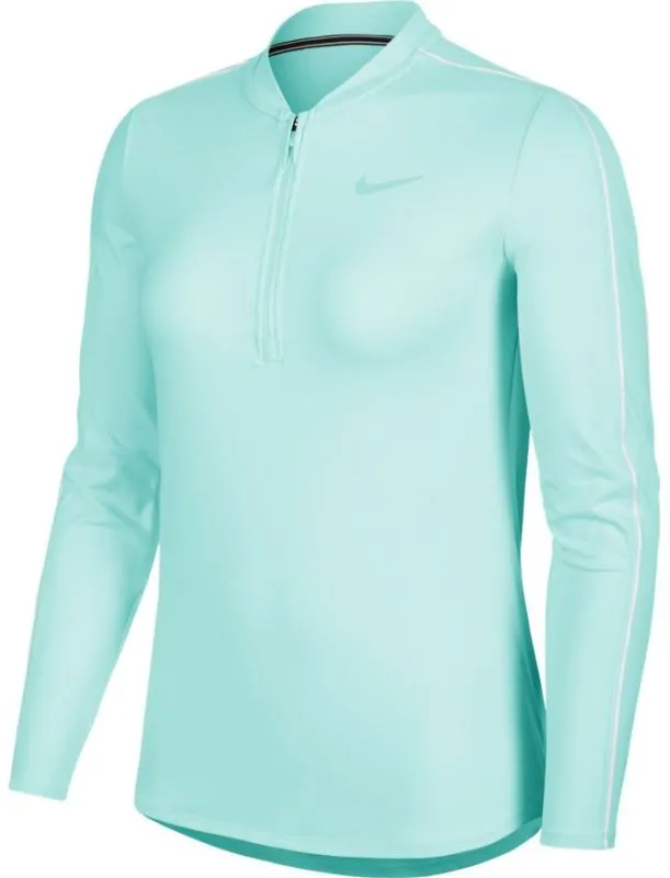 Nike Court Women Dry 1/2 Zip Top - teal tint/white/white/teal tint