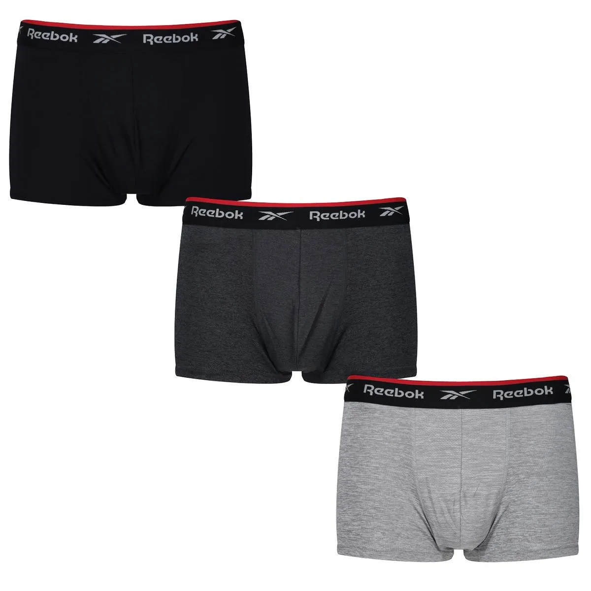 Reebok Mens Sports Trunk REDGRAVE 3P - black/charcoal/grey marl