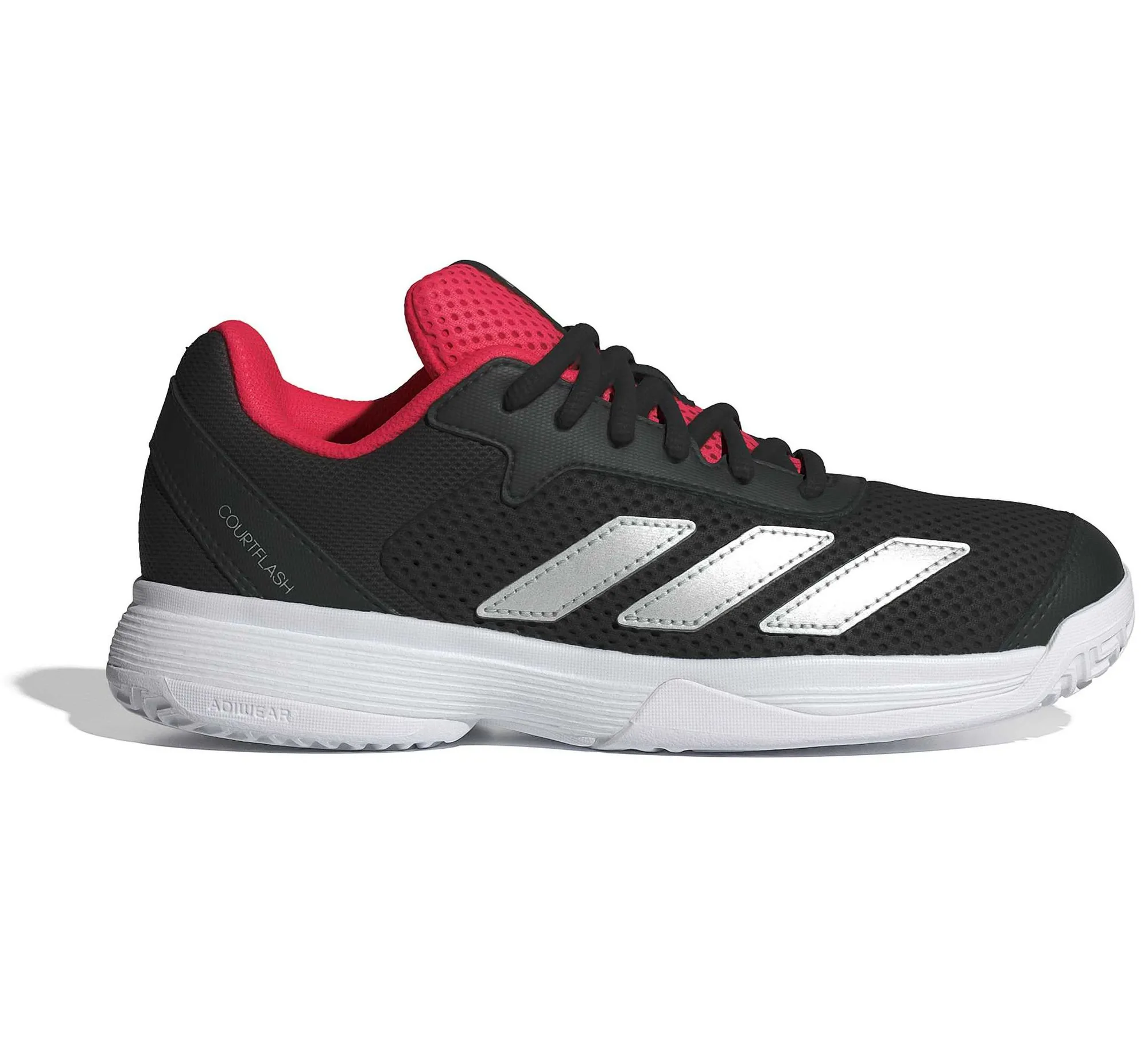 Adidas Courtflash K - cloud white/silver metallic/core black Adidas Courtflash K - cloud white/silver metallic/core black