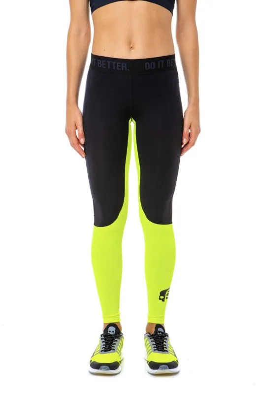 Hydrogen Fast Skull Leggings Woman - fluo yellow Hydrogen Fast Skull Leggings Woman - fluo yellow