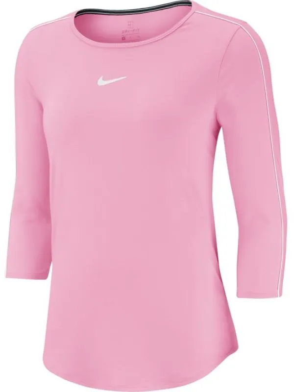 Nike Court Women 3/4 Sleeve Top - pink rise/white/white/white Nike Court Women 3/4 Sleeve Top - pink rise/white/white/white