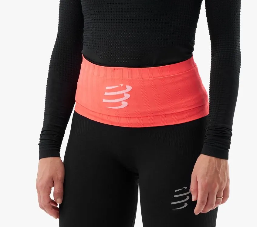 Compressport Free Belt Fluo - white/black