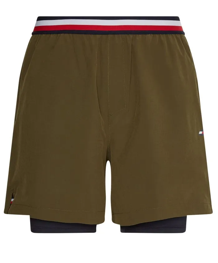 Tommy Hilfiger Essentials Training 2in1 Short - army green Tommy Hilfiger Essentials Training 2in1 Short - army green