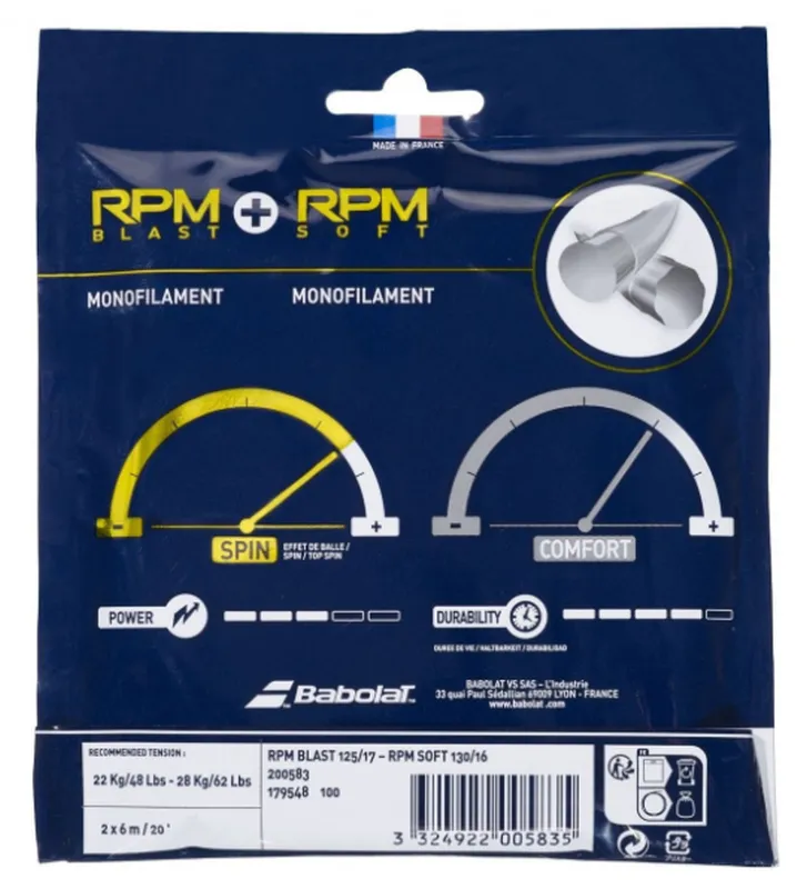 Babolat RPM Blast 1.25mm + RPM Soft 1.30mm (12 m)