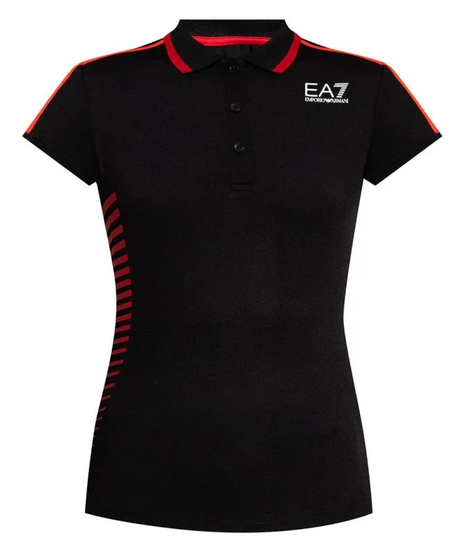 EA7 Woman Jersey Polo Shirt - black