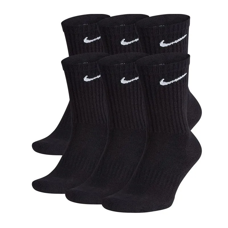 Nike Everyday Cotton Cushioned Crew - 6 par/black/whtie