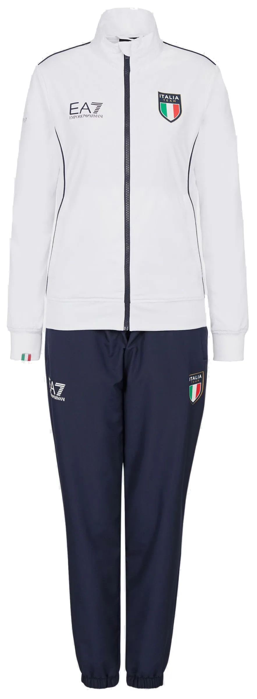 EA7 Women Woven Tracksuit - white/navy blue