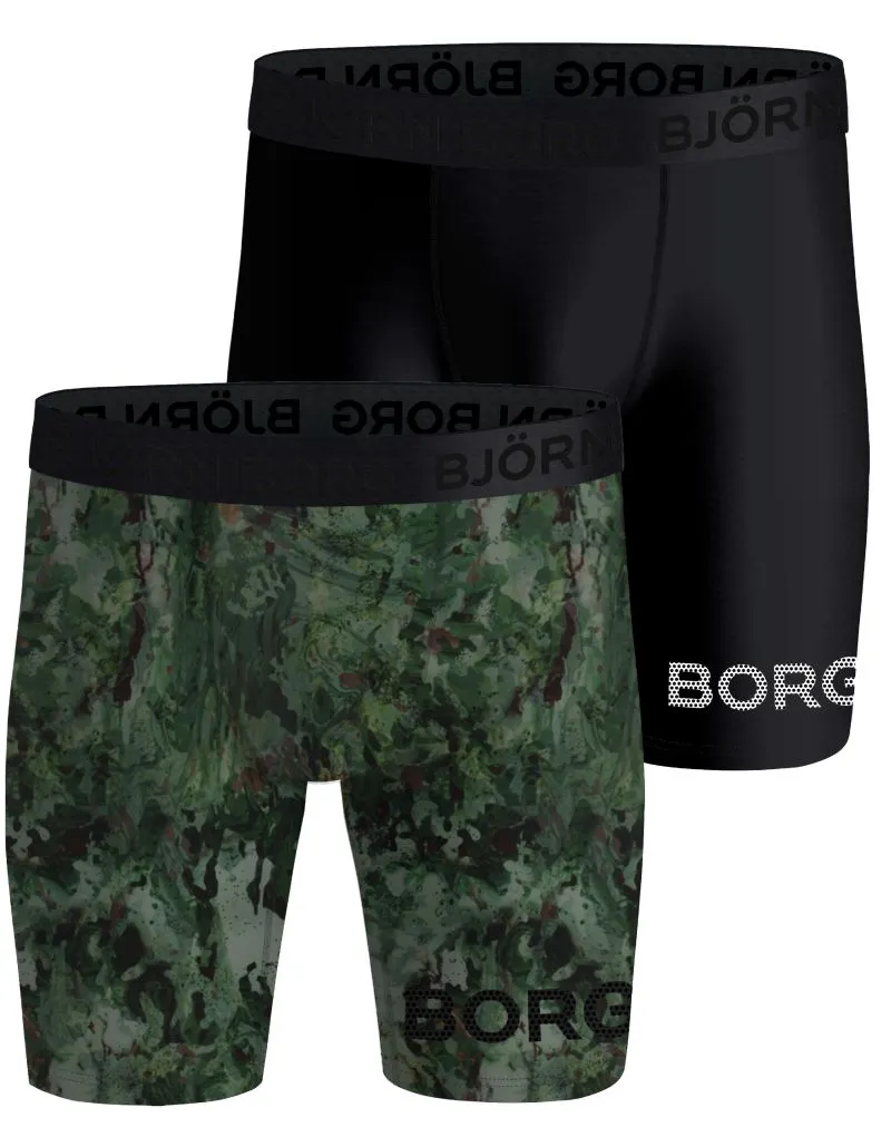 Björn Borg Performance Boxer Long Shorts 2P - multicolor