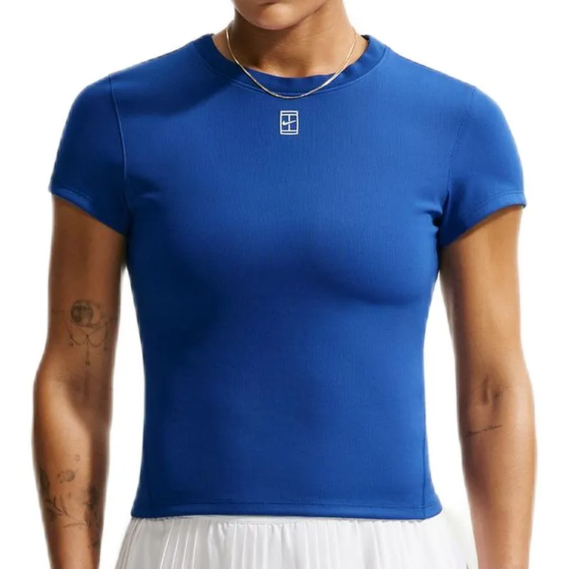 Nike Court Advantage Dri-Fit Short-Sleeve Tennis - old royal/white Nike Court Advantage Dri-Fit Short-Sleeve Tennis - old royal/white
