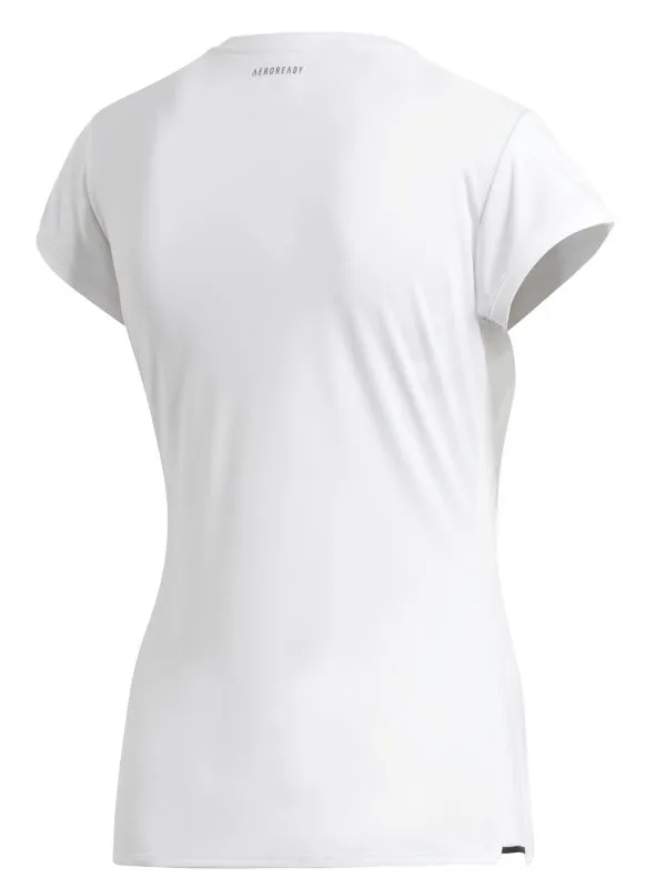 Adidas Club Women 3 Stripes Tee - white/metallic silver/black