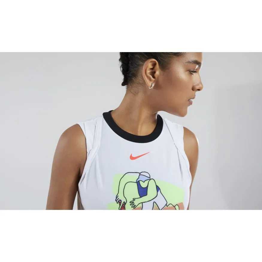 Nike Court Dry Tank PS NT - white/black/laser crimson