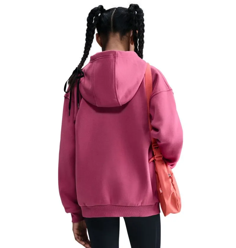 Nike Kids Sportswear Club Fleece Oversized Full Zip - sweet beet/white