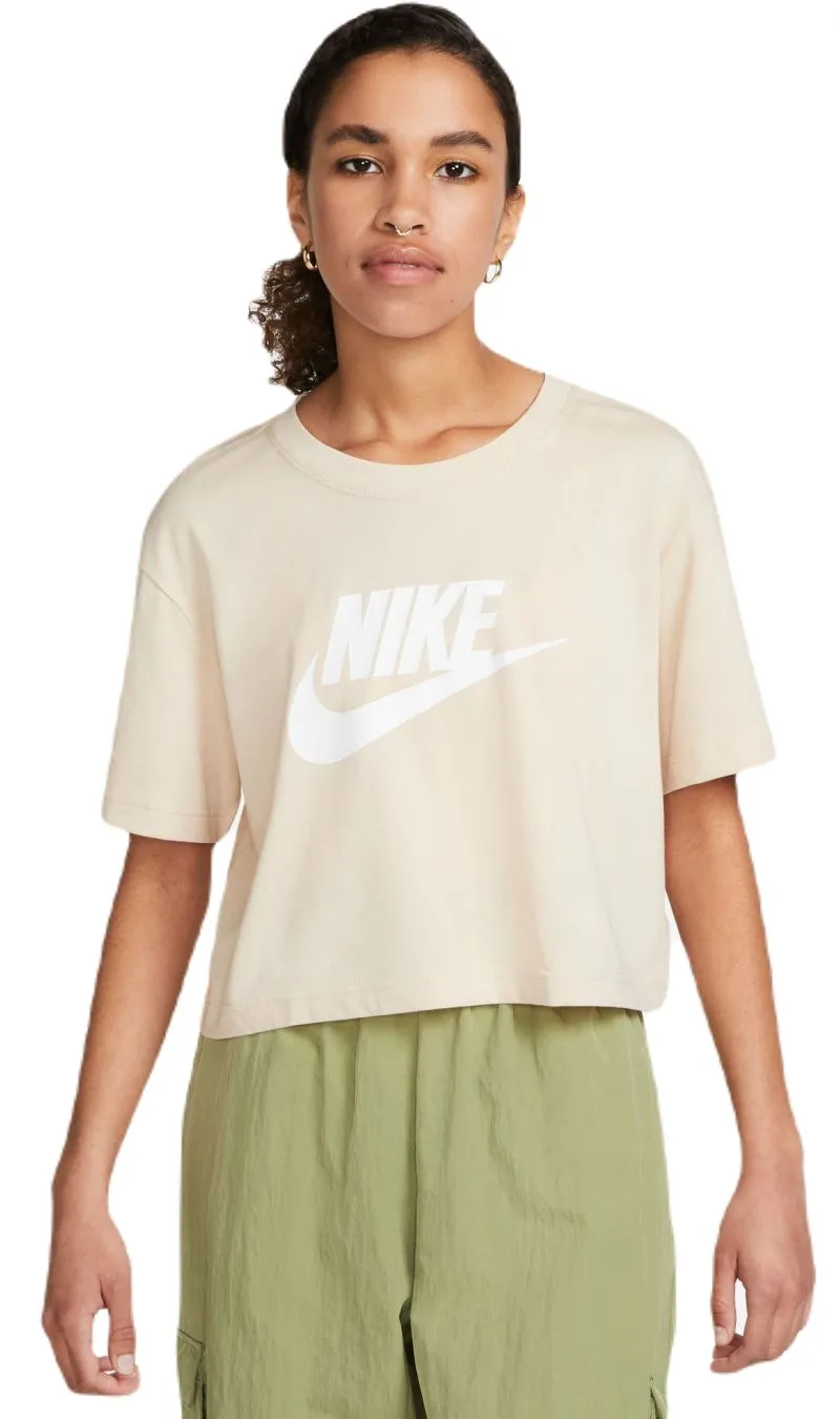 Nike Sportswear Essential Crop Icon - sanddrift/white Nike Sportswear Essential Crop Icon - sanddrift/white