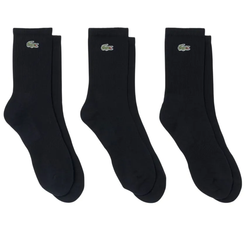 Lacoste Long Ribbed 3P - black Lacoste Long Ribbed 3P - black