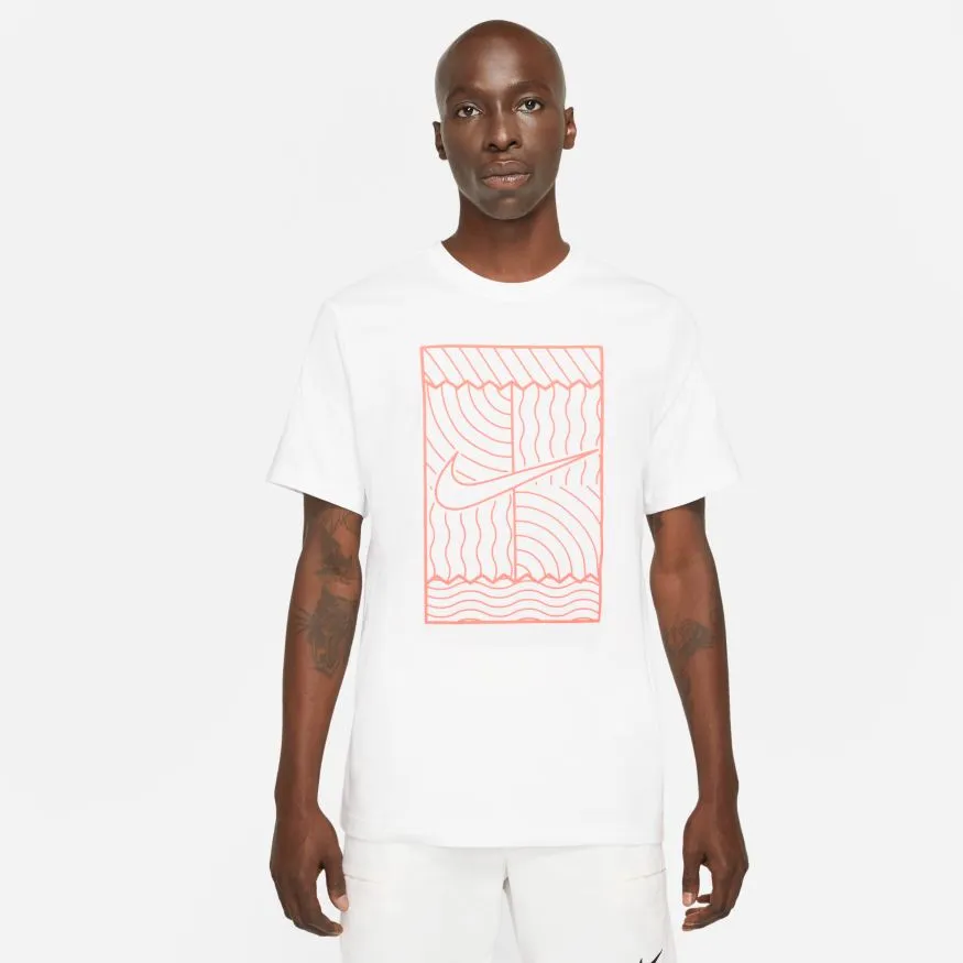 Nike Court Tee SSNL OZ M - white/bright mango