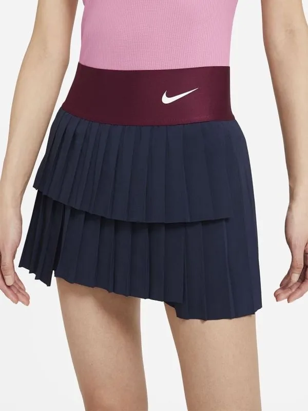 Nike Court Dri-Fit Advantage Skirt Pleated W - obsidian/dark beetroot/white