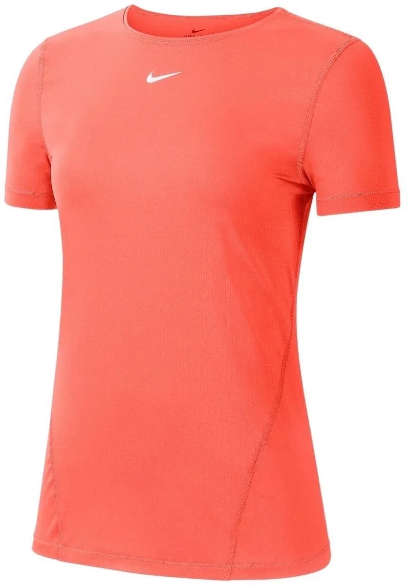 Nike Pro Top SS All Over Mesh W - bright mango/white Nike Pro Top SS All Over Mesh W - bright mango/white