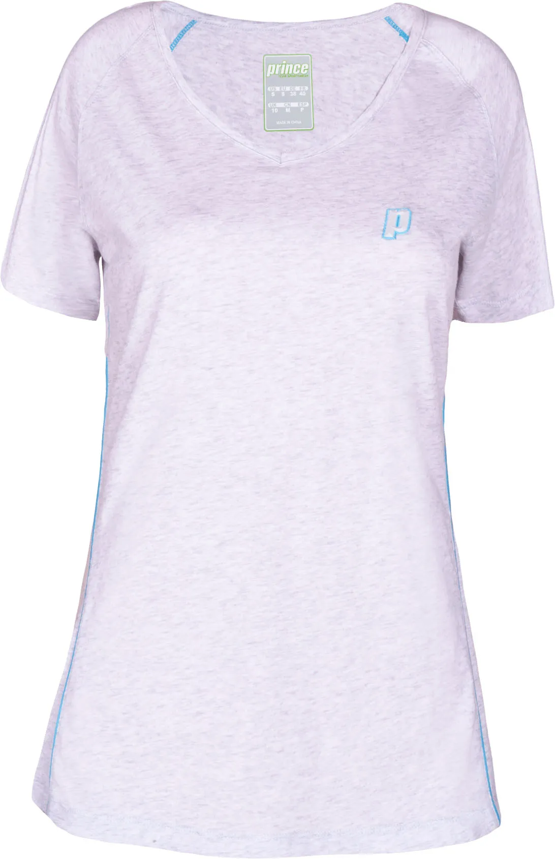 Prince V-Neck T-shirt - grey/azure