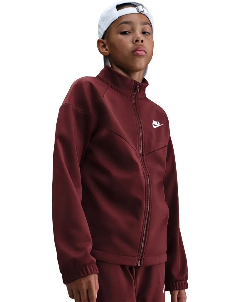 Nike Kids Dri-Fit Poly Knit Full Zip - dark team red/dark team red/white