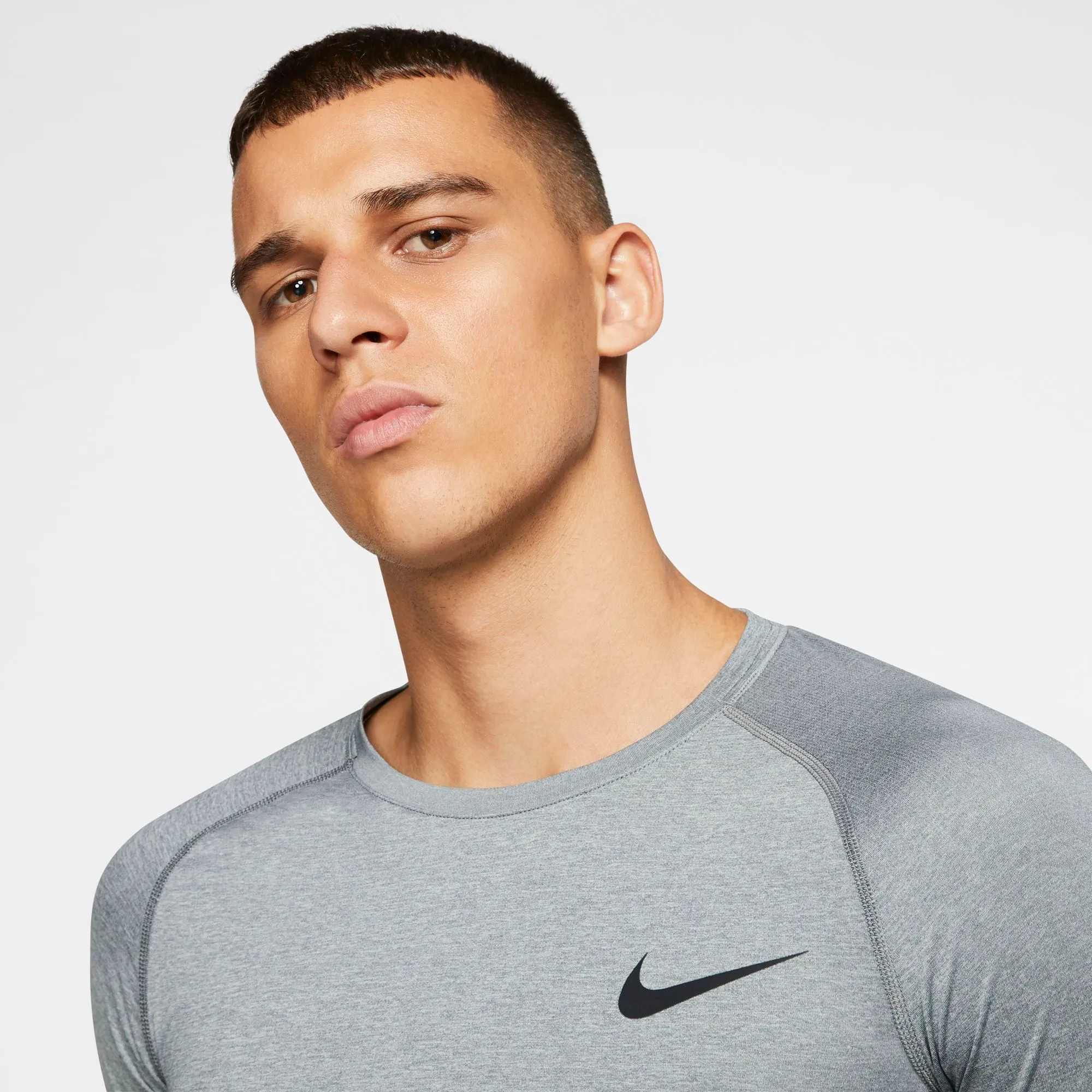 Nike Pro Top LS Tight - smoke grey/light smoke grey/black