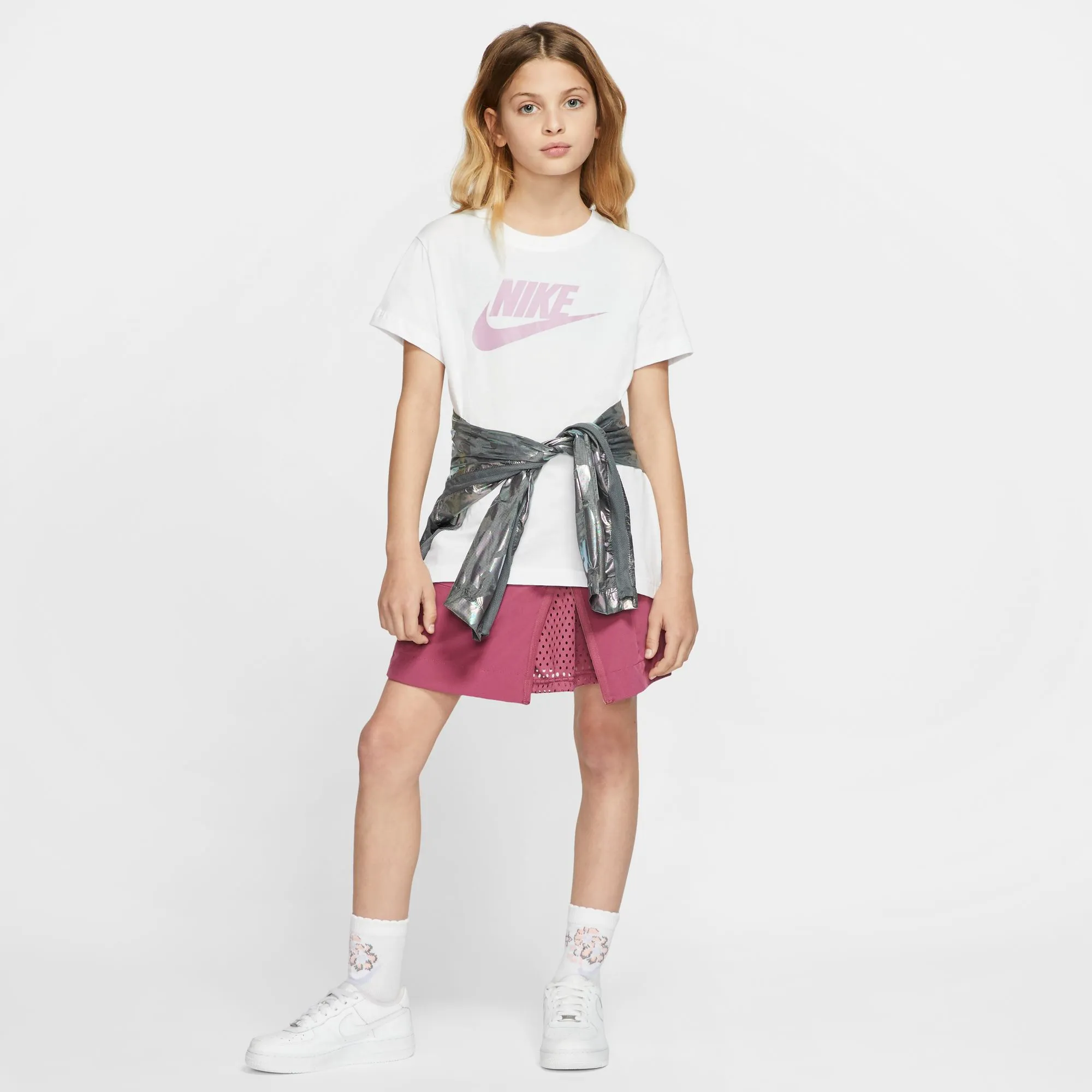 Nike G NSW Tee DPTL Basic Futura - white/magic flamingo