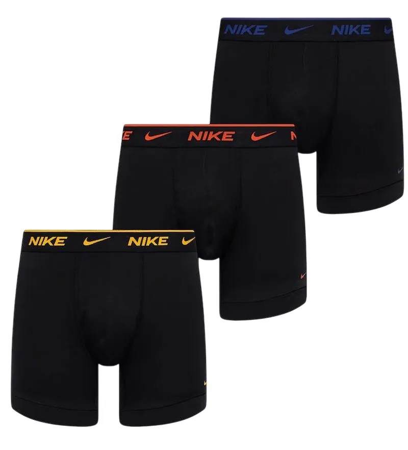 Men's Boxers Nike Everyday Cotton Stretch 3P - black light crimson/ocher/deep night - Black