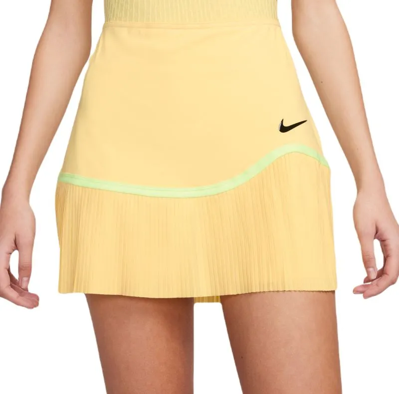 Nike Dri-Fit Advantage Pleated Skirt - soft yellow/soft yellow/black
