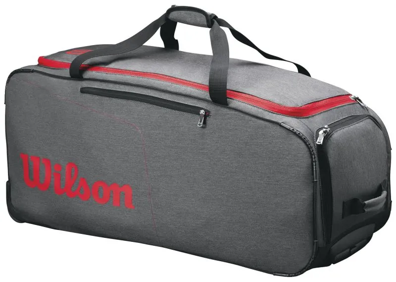 wilson-traveler-wheeled-coach-duffel-grey-red Wilson Traveler Wheeled Coach Duffel - grey/red
