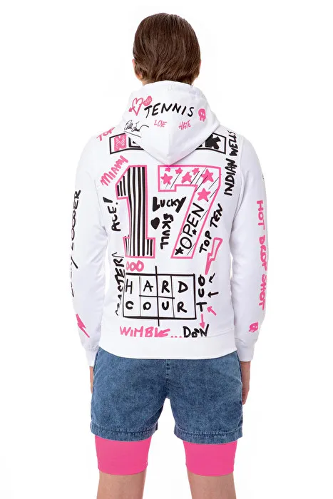 hydrogen-graffiti-hoodie-man-white-fuchsia-5 Hydrogen Graffiti Hoodie Man - white/fuchsia