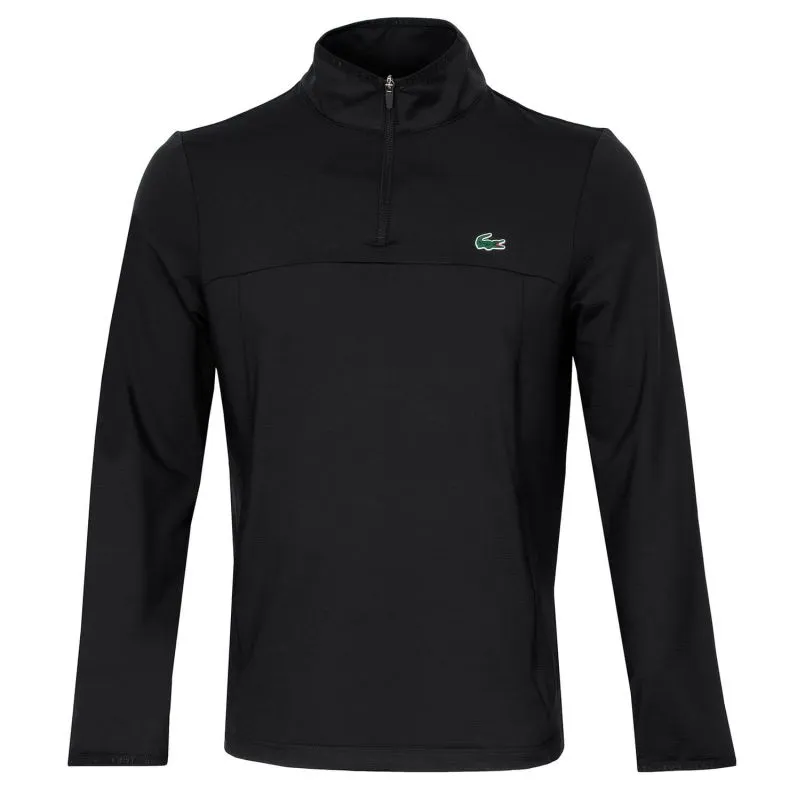 Lacoste Men's SPORT Stretch Zippered Collar Sweatshirt - black